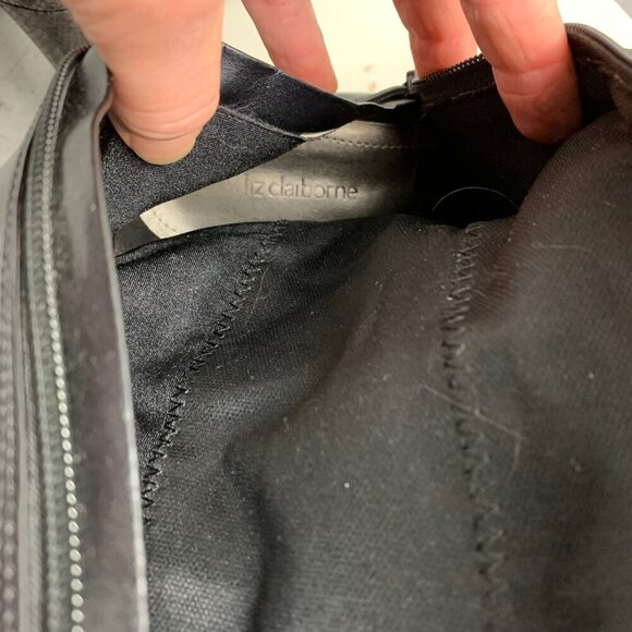 Liz Claiborne Black Faux Leather Snakeskin Block Heel Knee High Boots - Picture 12 of 13